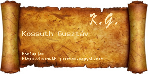 Kossuth Gusztáv névjegykártya