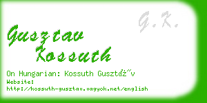 gusztav kossuth business card